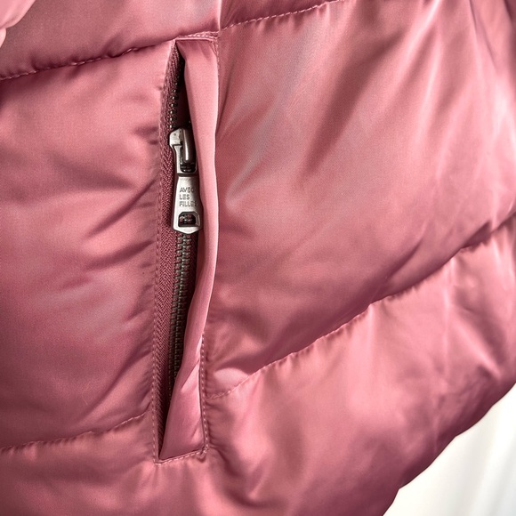 AVEC LES FILLES Pink Puffer Wrap Jacket, Small, Thermal Puff Coat, Dusty Rose - Picture 7 of 16